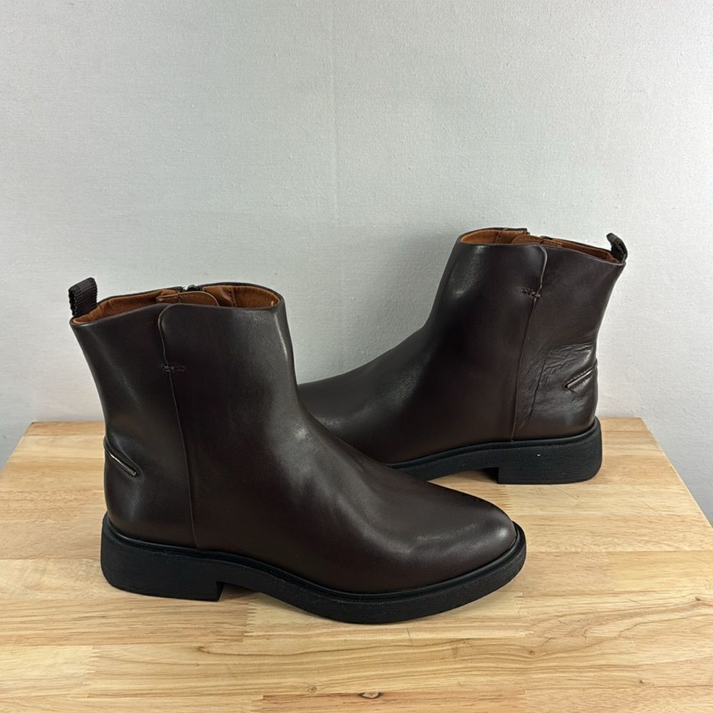 Franco Sarto Dark Brown Leather Ankle Boots - Picture 5 of 7